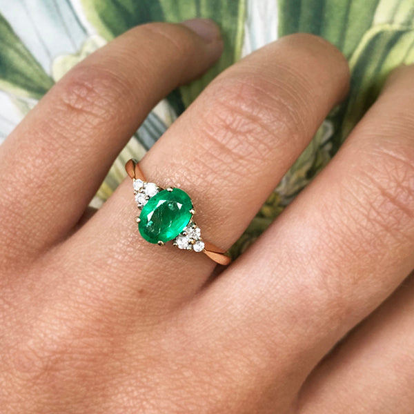 Emerald Cut Solitaire Ring in Platinum Halo Setting JL PT 469