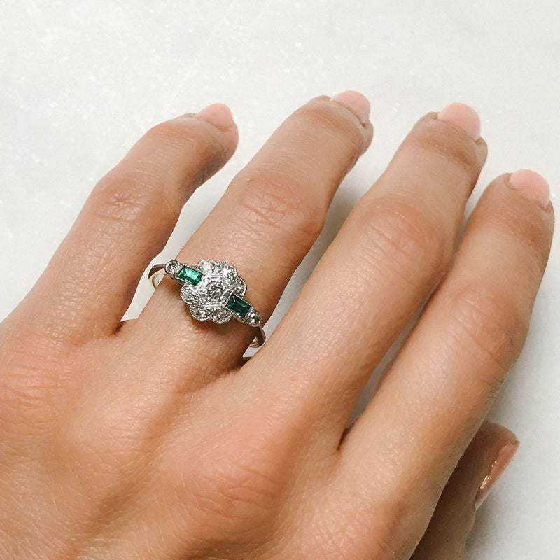 An antique emerald and diamond ring – Vintage Tom Antique Jewellery