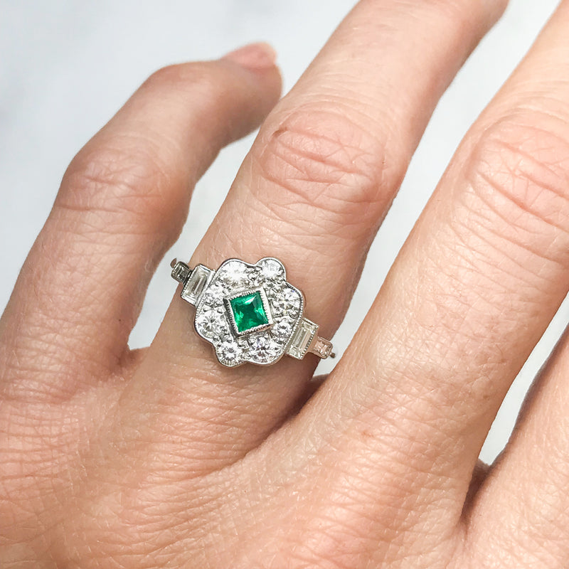 Emeralds for days! | Emerald ring vintage, Vintage engagement rings unique, Vintage  engagement rings